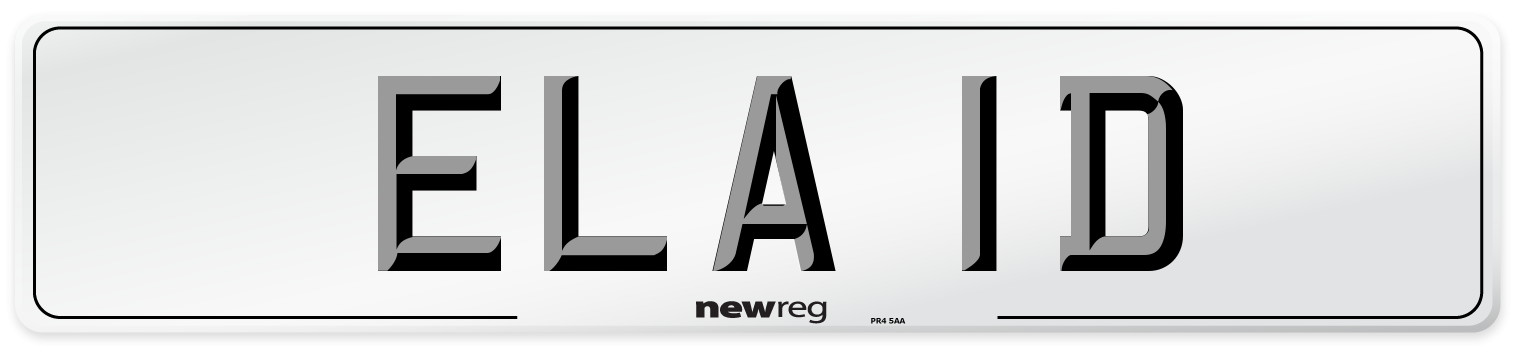 ELA 1D Number Plate from New Reg